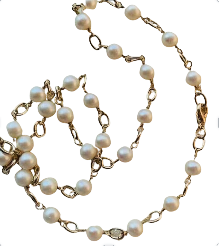Men's Pearls with Sterling Silver chain